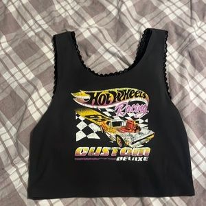 L hot-wheels crop top, slightly worn